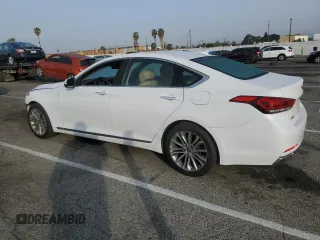 2017 Genesis G80 3.8L with VIN KMHGN4JE3HU196064, listed as a Copart auction lot 43457495 with 45,171 mi miles and Salvage Title. Bid and sale history available at DreamBid. Image 2.