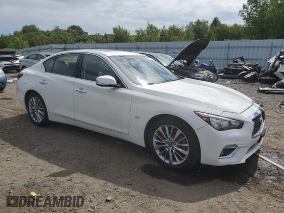 2020 Infiniti Q50 Luxe with VIN JN1EV7AR3LM250247, listed as a Copart auction lot 61791325 with 92,079 mi miles and Salvage title. Bid and sale history available at DreamBid. Image 4.