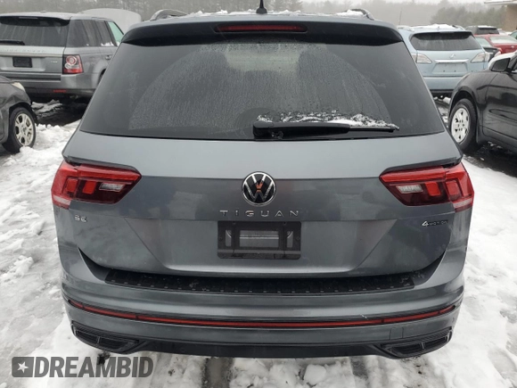 2023 Volkswagen Tiguan SE R-Line Black with VIN 3VV8B7AX2PM108307, listed as a Copart auction lot 43910665 with 21,448 mi miles and Salvage Title. Bid and sale history available at DreamBid. Image 6.