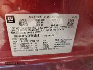2016 Chevrolet Silverado 3500HD High Country with VIN 1GC4K1E82GF291382, listed as a Copart auction lot 76049904 with 212,429 mi miles and Clean Title. Bid and sale history available at carsss.com. Image 12.