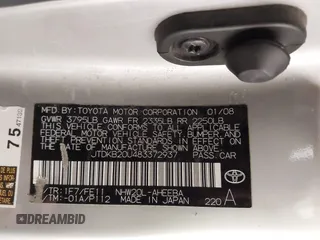 2008 Toyota Prius with VIN JTDKB20U483372937, listed as a IAAI auction lot 41934773 with 137,281 mi miles and . Bid and sale history available at DreamBid. Image 9.