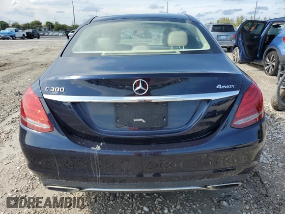 2017 Mercedes-Benz C 300 with VIN 55SWF4KBXHU220949, listed as a Copart auction lot 56018725 with 117,826 mi miles and Clean title. Bid and sale history available at DreamBid. Image 6.
