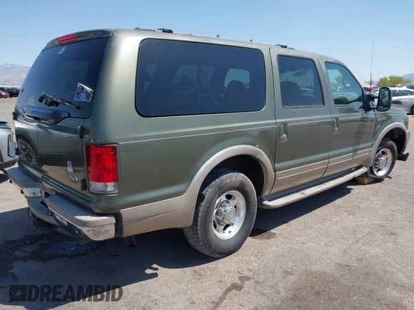 2000 Ford Excursion Limited z VIN 1FMNU42SXYED84573, wystawiony jako IAAI lot #41993833 z przebiegiem 160 793 mil mil oraz . Historia ofert i sprzedaży dostępna na DreamBid. Obrazek 4.