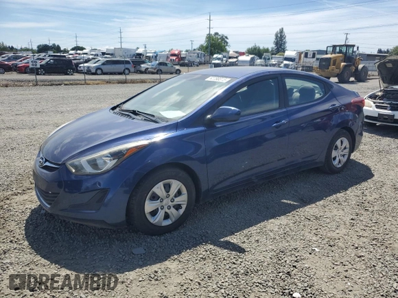 2016 Hyundai Elantra SE with VIN 5NPDH4AE0GH675565, listed as a Copart auction lot 62288815 with 104,716 mi miles and Clean title. Bid and sale history available at DreamBid. Image 1.