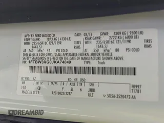 2018 Ford Transit Cargo с VIN 1FTBW3XG0JKA74049, выставлен на аукционе IAAI как лот 42607175 с пробегом 79 297 миль миль и . История ставок и продаж доступна на DreamBid. Изображение 9.