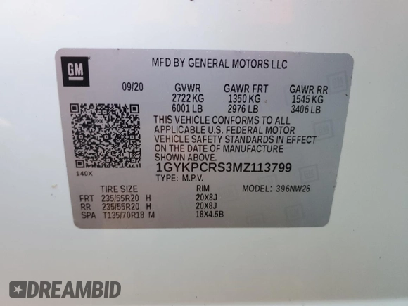 2021 Cadillac XT6 Premium Luxury with VIN 1GYKPCRS3MZ113799, listed as a Copart auction lot 74235164 with 0 mi miles and Non Repairable. Bid and sale history available at carsss.com. Image 14.
