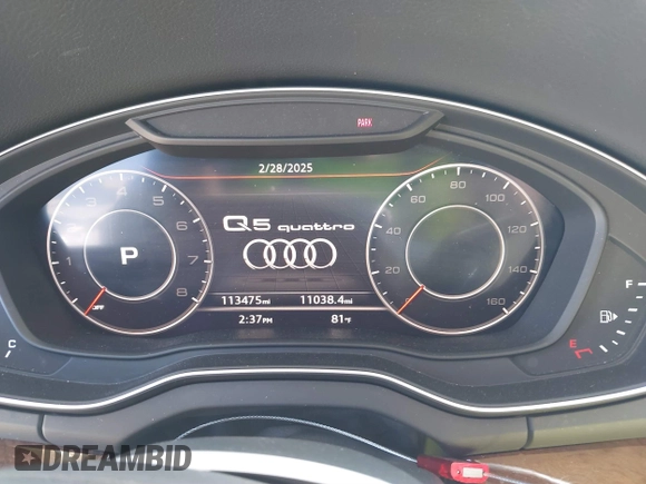 2018 Audi Q5 Premium Plus with VIN WA1BNAFY6J2008147, listed as a IAAI auction lot 41692642 with 113,475 mi miles. Bid and sale history available at carsss.com. Image 7.