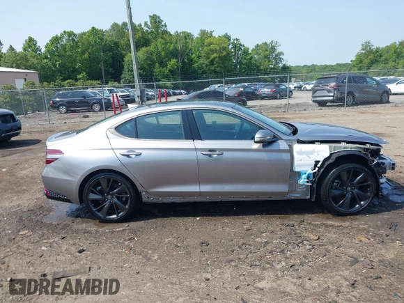 2023 Genesis G70 2.0T with VIN KMTG34TA2PU121151, listed as a IAAI auction lot 42425161 with 19,646 mi miles and . Bid and sale history available at DreamBid. Image 13.