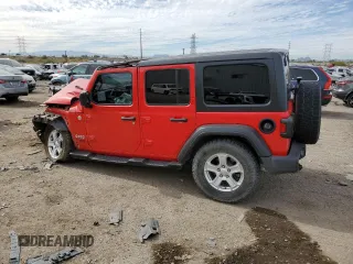 2020 Jeep Wrangler Unlimited Sport S with VIN 1C4HJXDN2LW279810, listed as a Copart auction lot 78827454 with 106,667 mi miles and Salvage title. Bid and sale history available at DreamBid. Image 2.