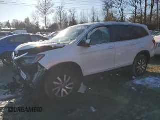 2020 Honda Pilot EX-L z VIN 5FNYF6H51LB013723, wystawiony jako Copart lot #88760775 z przebiegiem Nie podano mil oraz Szkoda całkowita • Salvage title. Historia ofert i sprzedaży dostępna na DreamBid. Obrazek 1.