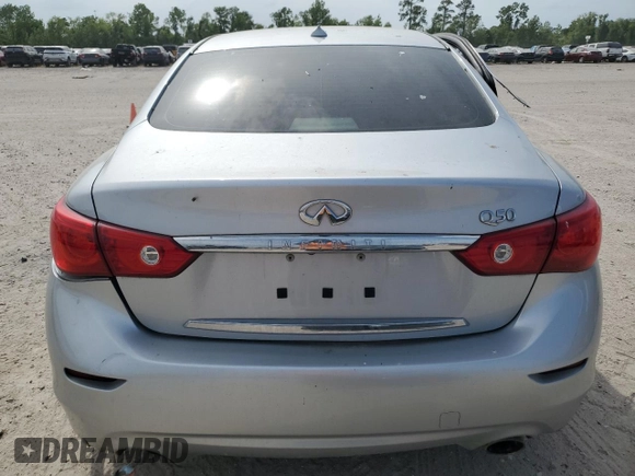 2015 Infiniti Q50 with VIN JN1BV7AP4FM356843, listed as a Copart auction lot 53702855 with 110,914 mi miles and Salvage title. Bid and sale history available at DreamBid. Image 6.