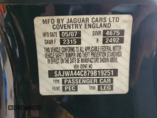 2007 Jaguar XK XKR with VIN SAJWA44C879B19251, listed as a Copart auction lot 50807595 with 100,715 mi miles and Salvage Title. Bid and sale history available at DreamBid. Image 14.