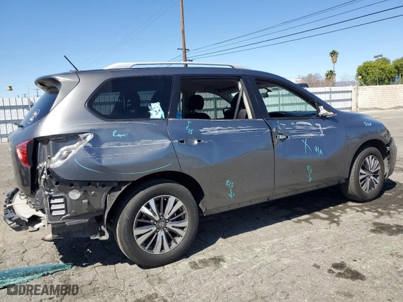 2017 Nissan Pathfinder S with VIN 5N1DR2MN7HC658106, listed as a Copart auction lot 50265475 with 91,093 mi miles and Salvage Title. Bid and sale history available at carsss.com. Image 3.