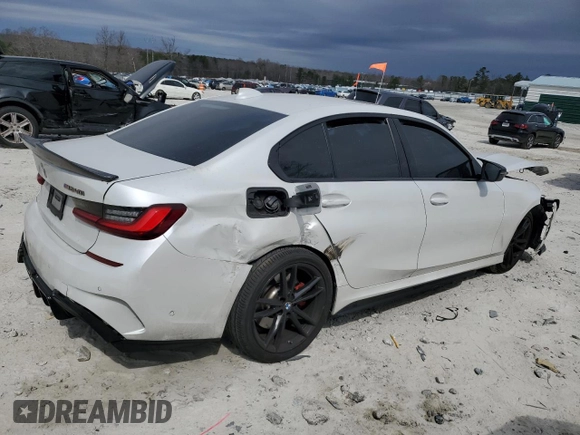 2022 BMW 3 Series M340i with VIN 3MW5U7J05N8C57442, listed as a Copart auction lot 47429075 with 50,798 mi miles and Salvage Title. Bid and sale history available at carsss.com. Image 3.
