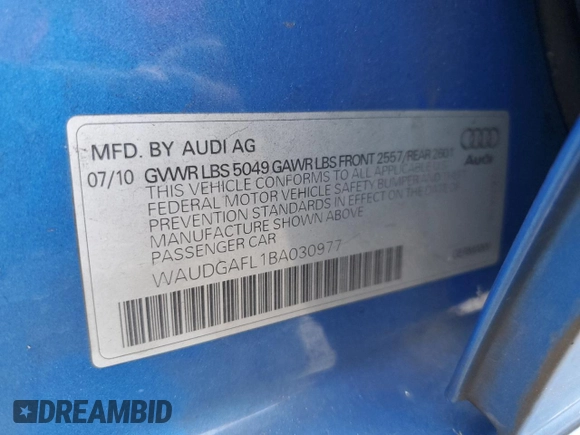 2011 Audi S4 Premium Plus with VIN WAUDGAFL1BA030977, listed as a Copart auction lot 84727524 with 121,784 mi miles and Salvage Title. Bid and sale history available at carsss.com. Image 14.