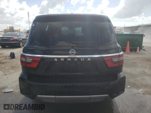 2021 Nissan Armada SV with VIN JN8AY2ACXM9146249, listed as a Copart auction lot 76587094 with 53,812 mi miles and Salvage Title. Bid and sale history available at carsss.com. Image 6.