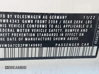 2023 Volkswagen GTI SE с VIN WVW3A7CD2PW149602, выставлен на аукционе IAAI как лот 41153478 с пробегом 14 950 миль миль и . История ставок и продаж доступна на DreamBid. Изображение 9.
