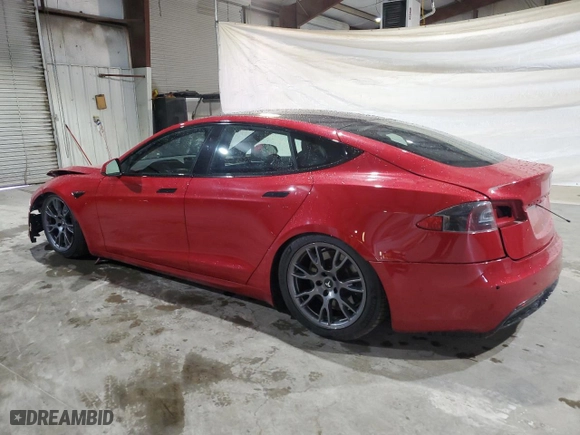 2021 Tesla Model S Plaid with VIN 5YJSA1E6XMF440985, listed as a Copart auction lot 52744305 with 35,123 mi miles and Salvage Title. Bid and sale history available at carsss.com. Image 2.