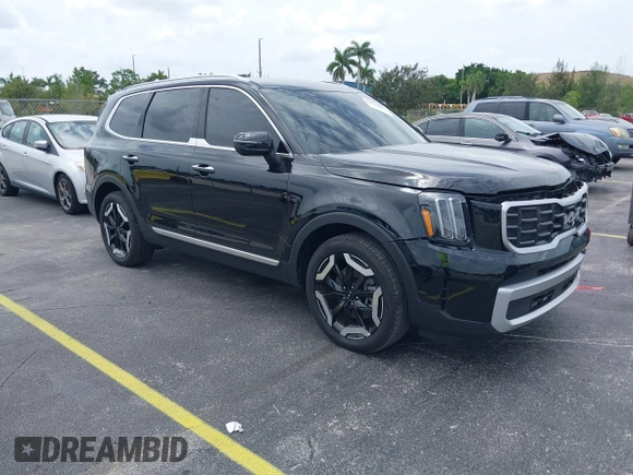 2025 Kia Telluride S with VIN 5XYP6DGC8SG590319, listed as a IAAI auction lot 42625086 with 14,392 mi miles and . Bid and sale history available at DreamBid. Image 1.