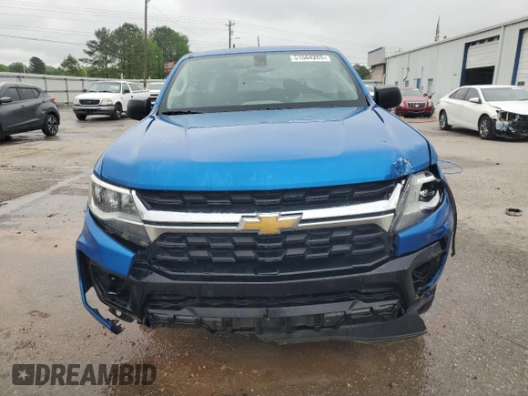 2021 Chevrolet Colorado 2WD Work Truck with VIN 1GCGSBEA8M1142022, listed as a Copart auction lot 51664265 with 56,130 mi miles and Salvage title. Bid and sale history available at DreamBid. Image 5.