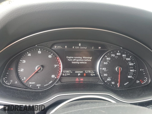 2019 Audi Q7 Premium with VIN WA1AAAF76KD009139, listed as a Copart auction lot 58584985 with 61,867 mi miles and Salvage title. Bid and sale history available at DreamBid. Image 9.