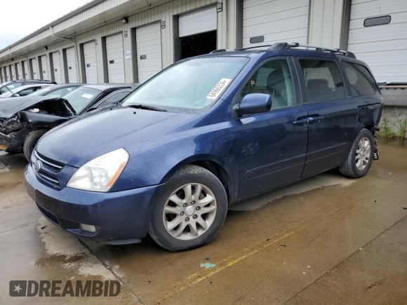 2006 Kia Sedona LX with VIN KNDMB233766096955, listed as a Copart auction lot 64966334 with 213,901 mi miles and Salvage Title. Bid and sale history available at carsss.com. Image 1.