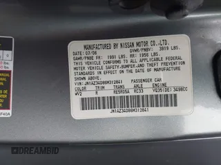 2006 Nissan 350Z Touring z VIN JN1AZ34D86M312841, wystawiony jako IAAI lot #42336869 z przebiegiem 138 191 mil mil oraz . Historia ofert i sprzedaży dostępna na DreamBid. Obrazek 9.