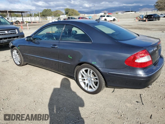 2008 Mercedes-Benz CLK 350 with VIN WDBTJ56HX8F256089, listed as a Copart auction lot 44430385 with 73,307 mi miles and Salvage title. Bid and sale history available at DreamBid. Image 2.