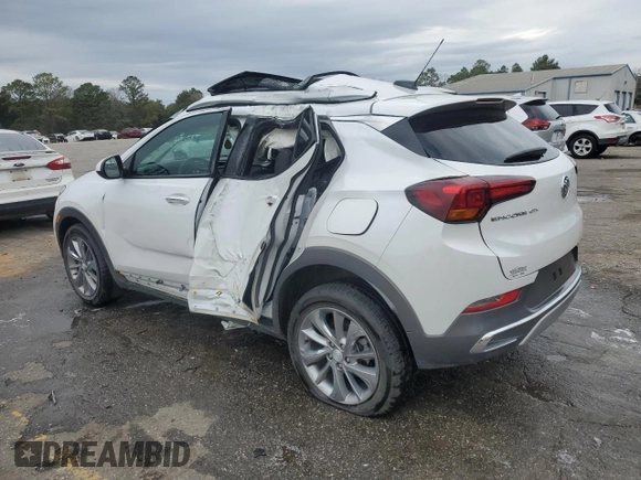 2023 Buick Encore GX Essence with VIN KL4MMFSL7PB107636, listed as a Copart auction lot 89350735 with 27,108 mi miles and Salvage title. Bid and sale history available at DreamBid. Image 2.