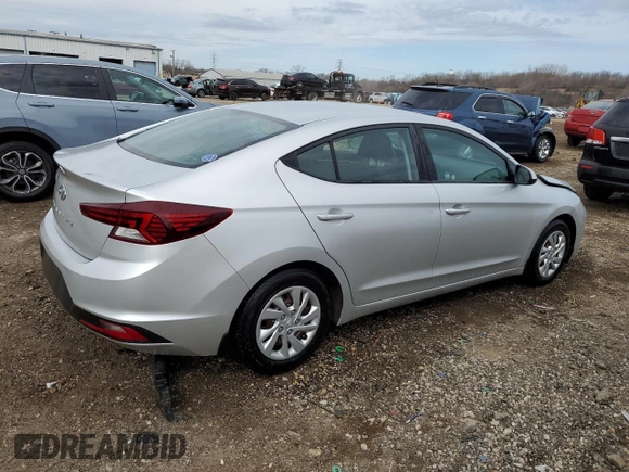 2019 Hyundai Elantra SE with VIN 5NPD74LF2KH430395, listed as a Copart auction lot 50257315 with 53,487 mi miles and Salvage Title. Bid and sale history available at DreamBid. Image 3.