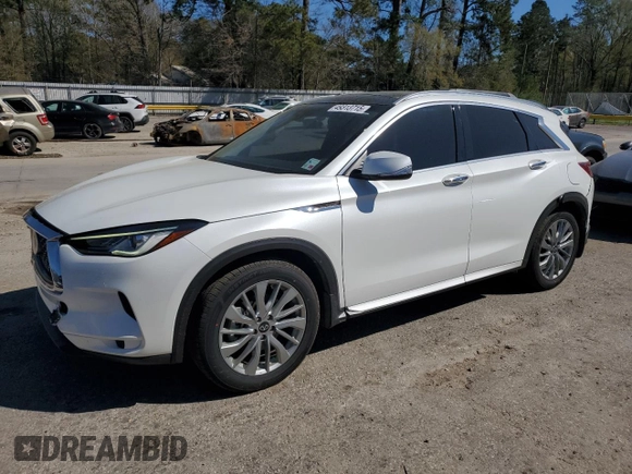 2023 Infiniti QX50 Luxe с VIN 3PCAJ5BA1PF113911, выставлен на аукционе Copart как лот 49313715 с пробегом 45 552 миль миль и Списание • Salvage title. История ставок и продаж доступна на DreamBid. Изображение 1.
