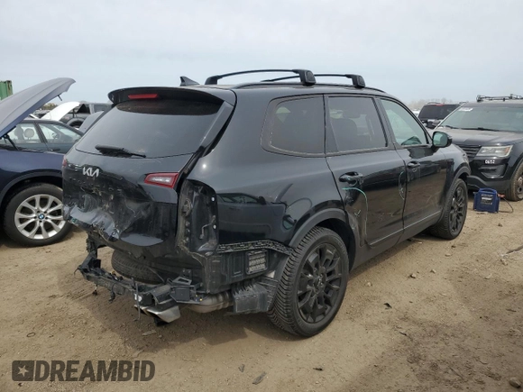 2022 Kia Telluride SX with VIN 5XYP5DHC6NG220251, listed as a Copart auction lot 50571815 with 36,737 mi miles and Salvage Title. Bid and sale history available at carsss.com. Image 3.
