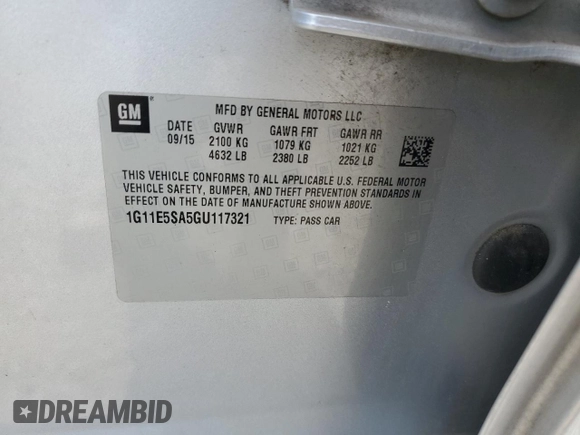 2016 Chevrolet Malibu Limited LTZ with VIN 1G11E5SA5GU117321, listed as a Copart auction lot 73154914 with 202,603 mi miles and Salvage Title. Bid and sale history available at carsss.com. Image 13.