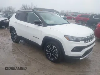 2022 Jeep Compass Limited z VIN 3C4NJDCB5NT186393, wystawiony jako IAAI lot #41476522 z przebiegiem 27 268 mil mil oraz . Historia ofert i sprzedaży dostępna na DreamBid. Obrazek 1.