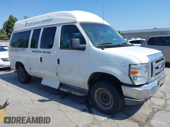 2010 Ford Econoline Cargo Commercial with VIN 1FTNE1EW0ADB02760, listed as a IAAI auction lot 42172900 with 503,058 mi miles. Bid and sale history available at carsss.com. Image 1.