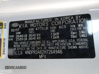 2017 Kia Sportage SX Turbo with VIN KNDPR3A62H7264946, listed as a Copart auction lot 63944815 with 156,104 mi miles and Clean title. Bid and sale history available at DreamBid. Image 12.