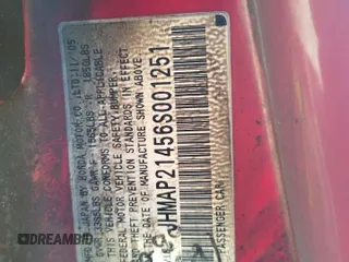 2006 Honda S2000 с VIN JHMAP21456S001251, выставлен на аукционе Copart как лот 79766244 с пробегом Не указан миль и Списание • Salvage title. История ставок и продаж доступна на DreamBid. Изображение 12.