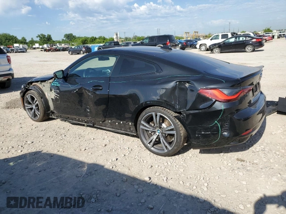 2023 BMW 4 Series 430i with VIN WBA53AP00PCL19557, listed as a Copart auction lot 55710174 with 14,982 mi miles and Salvage title. Bid and sale history available at DreamBid. Image 2.