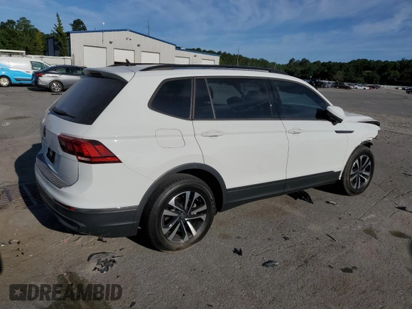 2024 Volkswagen Tiguan S with VIN 3VVRB7AX3RM016730, listed as a Copart auction lot 57854455 with 6,948 mi miles and Salvage title. Bid and sale history available at DreamBid. Image 3.