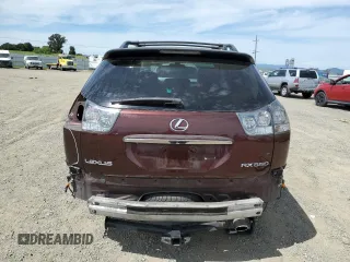 2008 Lexus RX 350 with VIN JTJGK31U480014472, listed as a Copart auction lot 52739835 with 185,551 mi miles and Salvage Title. Bid and sale history available at DreamBid. Image 6.