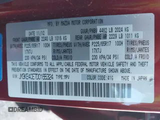 2013 Mazda CX-5 Touring with VIN JM3KE4CE7D0165324, listed as a IAAI auction lot 41879800 with 31,912 mi miles. Bid and sale history available at carsss.com. Image 9.