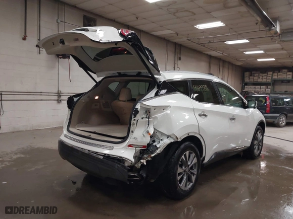 2015 Nissan Murano S with VIN 5N1AZ2MG6FN257877, listed as a IAAI auction lot 41699818 with 76,025 mi miles. Bid and sale history available at carsss.com. Image 4.