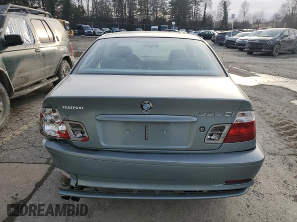 2002 BMW 3 Series 325Ci with VIN WBABN33452PG59471, listed as a Copart auction lot 43534095 with 178,181 mi miles and Salvage title. Bid and sale history available at DreamBid. Image 6.