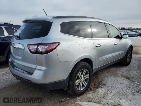 2015 Chevrolet Traverse LT with VIN 1GNKVGKDXFJ312453, listed as a Copart auction lot 45492385 with 135,295 mi miles and Salvage Title. Bid and sale history available at DreamBid. Image 3.
