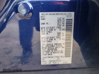 2017 Nissan Rogue SV with VIN 5N1AT2MV1HC798785, listed as a Copart auction lot 49837985 with 82,086 mi miles and Salvage Title. Bid and sale history available at carsss.com. Image 14.