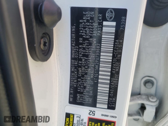 2023 Toyota Camry SE with VIN 4T1G11AK2PU799683, listed as a Copart auction lot 48240755 with 32,331 mi miles and Salvage Title. Bid and sale history available at DreamBid. Image 13.