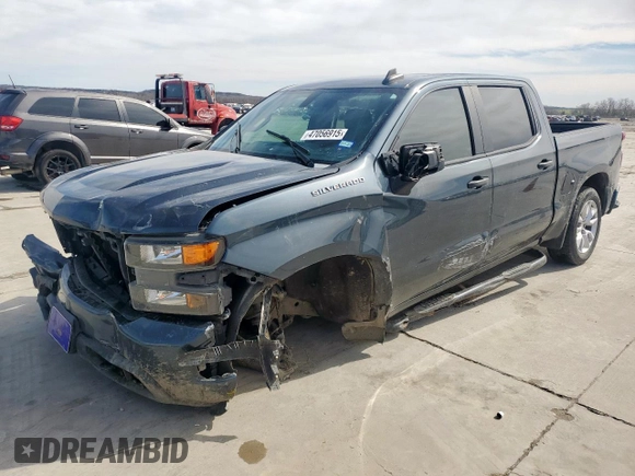 2020 Chevrolet Silverado 1500 Custom with VIN 3GCPWBEF5LG115070, listed as a Copart auction lot 47056915 with 124,087 mi miles and Clean Title. Bid and sale history available at carsss.com. Image 1.