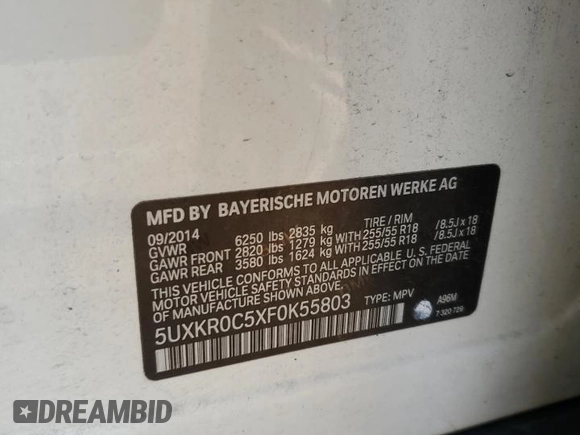 2015 BMW X5 xDrive35i z VIN 5UXKR0C5XF0K55803, wystawiony jako Copart lot #57133455 z przebiegiem 169 417 mil mil oraz Czysty tytuł • Clean title. Historia ofert i sprzedaży dostępna na DreamBid. Obrazek 13.