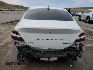 2022 Genesis G70 3.3T with VIN KMTG54TE3NU102585, listed as a Copart auction lot 49923945 with 34,974 mi miles and Salvage title. Bid and sale history available at DreamBid. Image 6.