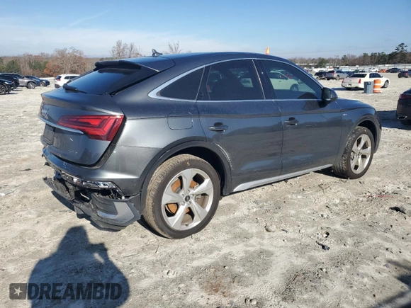 2021 Audi Q5 Sportback Premium Plus with VIN WA15AAFY8M2126553, listed as a Copart auction lot 85826504 with 61,283 mi miles and Salvage title. Bid and sale history available at DreamBid. Image 3.